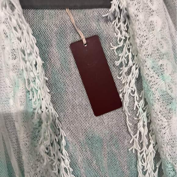 XCVI Cardigan Women S Tie Dye Open Front Knit Fringe Boho Cotton Sweater NEW - Picture 4 of 5